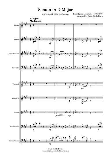Isaac Ignaz Moscheles, piano sonata in D Major arranged for orchestra (arr. Scott Fields Davis)