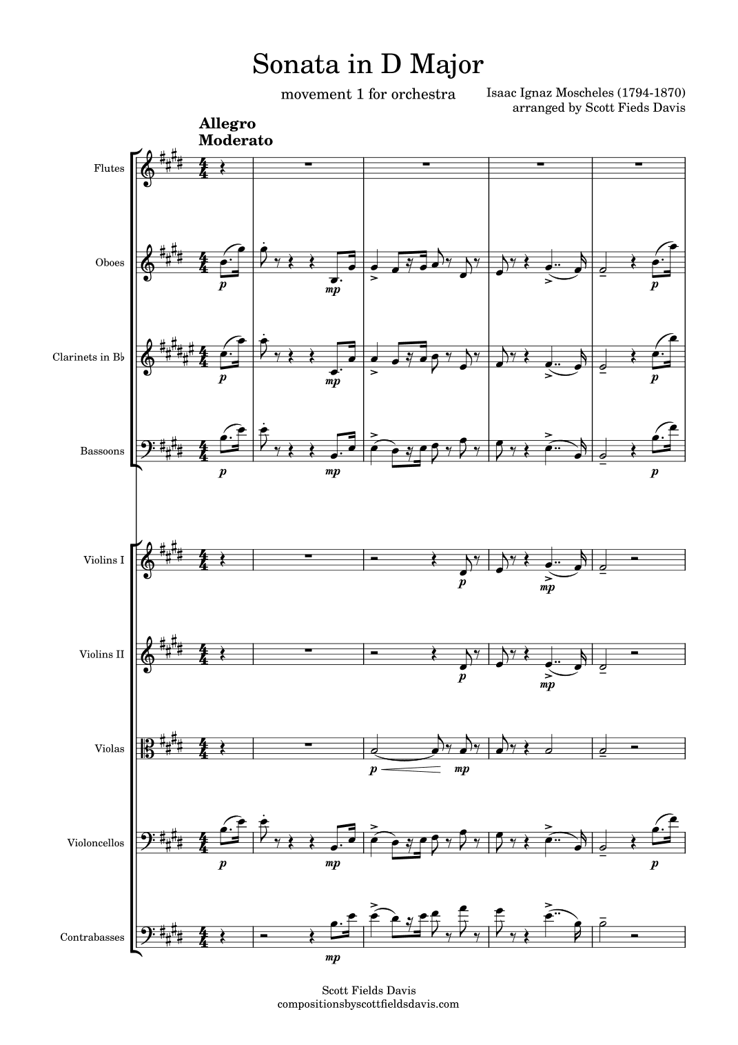 Isaac Ignaz Moscheles, piano sonata in D Major arranged for orchestra (arr. Scott Fields Davis)