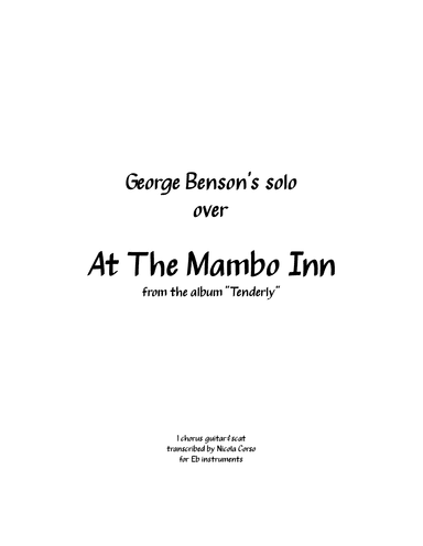 At The Mambo Inn (arr. Nicola Corso)