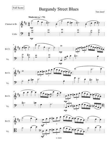 Burgundy Street Blues (arr. Tim Janof)