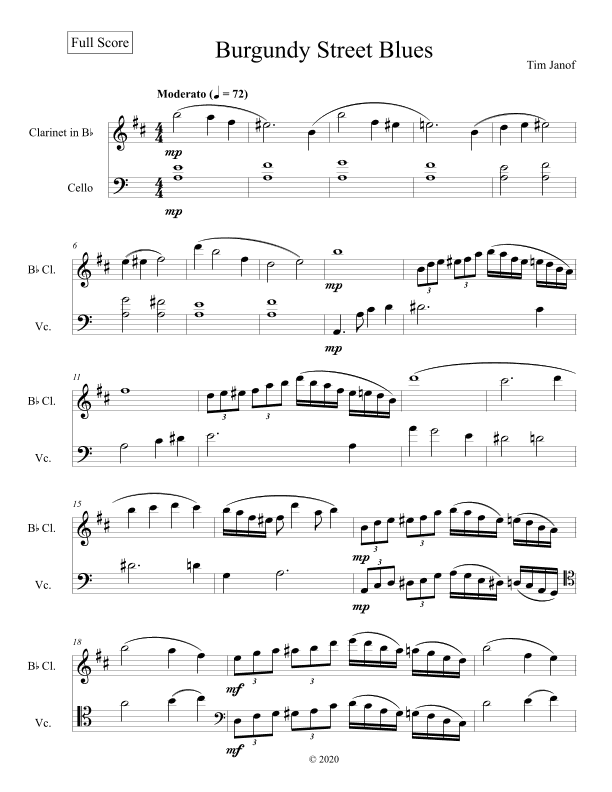 Burgundy Street Blues (arr. Tim Janof)