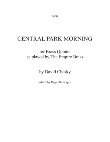 Central Park Morning  ( for Brass Quintet )