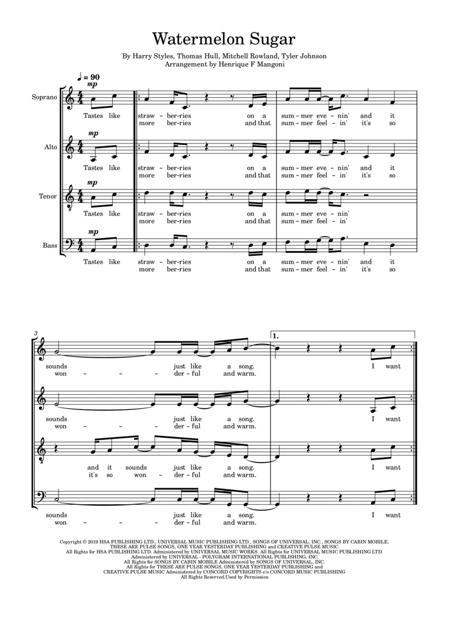 Watermelon Sugar (arr. Henrique F Mangoni)