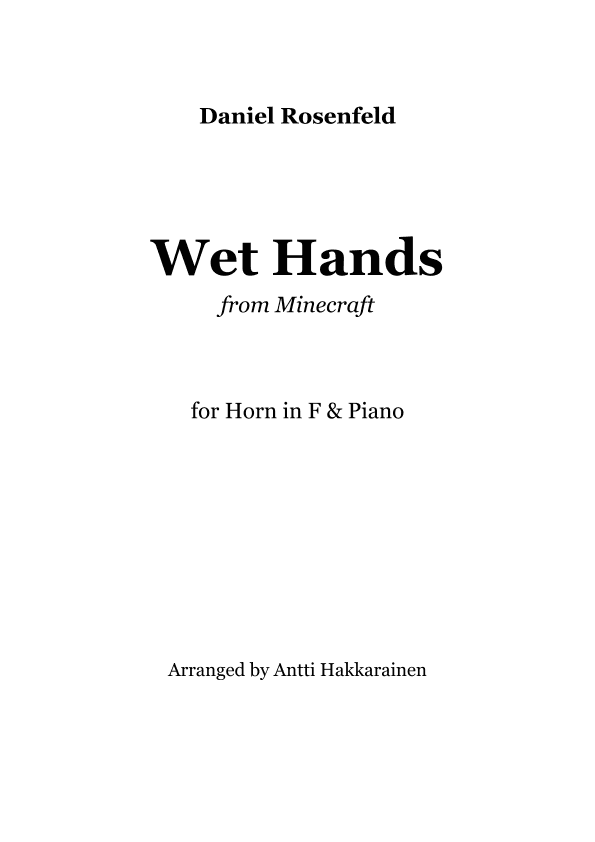 Wet Hands (arr. Antti Hakkarainen)