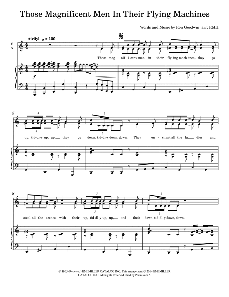 Those Magnificent Men In Their Flying Machines (arr. Rachel M Hamilton)