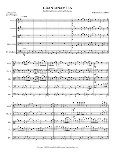 Guantanamera (arr. Juan Velasquez)