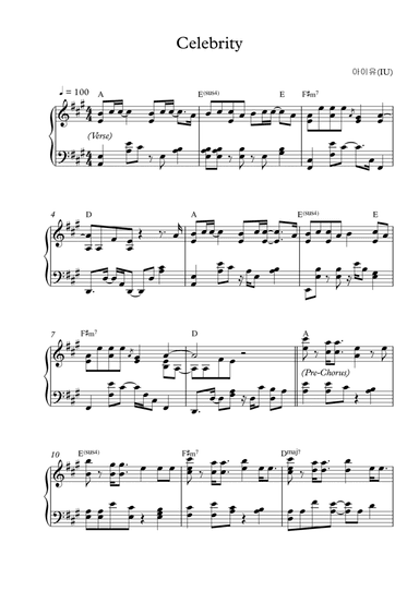 Celebrity (arr. Pineapplechord)