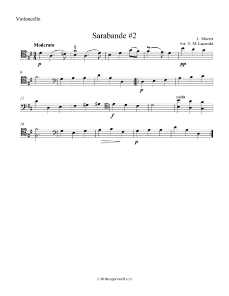 Sarabande #2 (arr. Nick Lacanski)