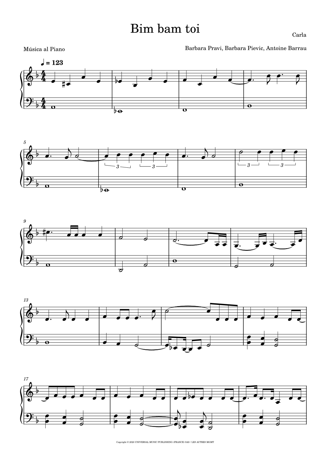 Bim Bam Toi (arr. Música al Piano)