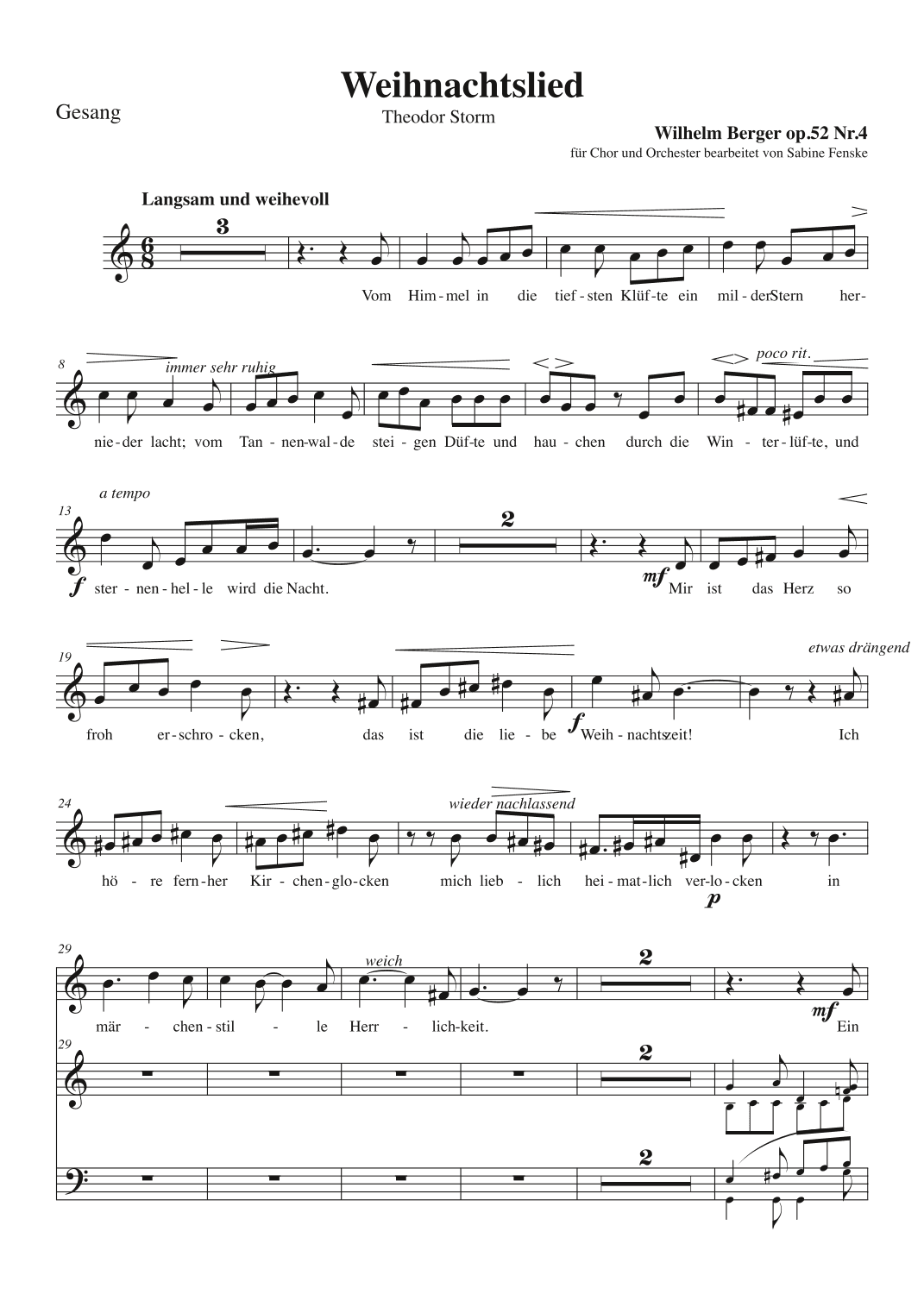 Weihnachtslied (arr. Sabine Fenske)
