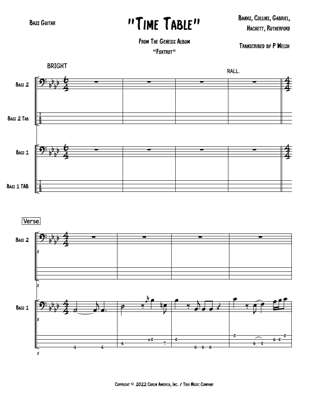 Time Table (arr. P Welsh)