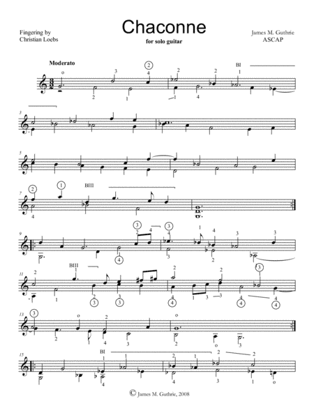 Guthrie: Chaconne for Solo Guitar