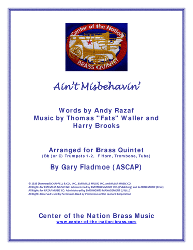 Ain't Misbehavin' (arr. Gary Fladmoe (ASCAP))