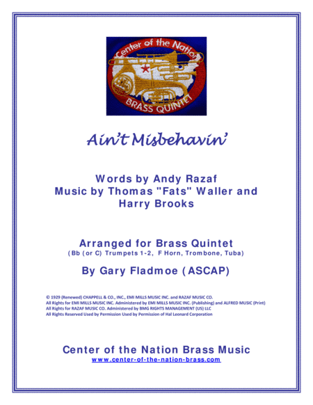 Ain't Misbehavin' (arr. Gary Fladmoe (ASCAP))