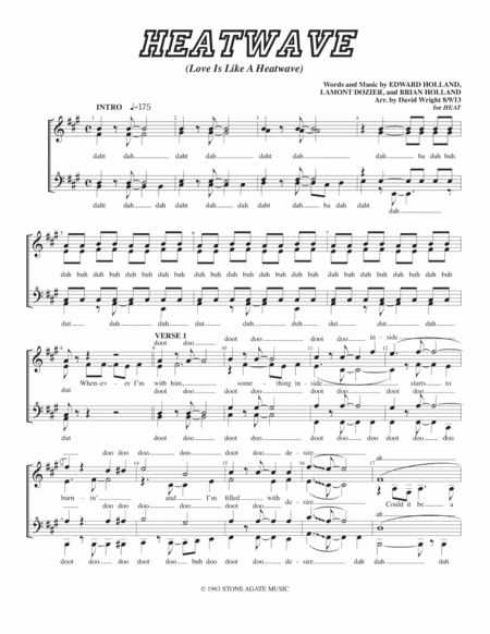 Heatwave (love Is Like A Heatwave) (arr. David Wright)