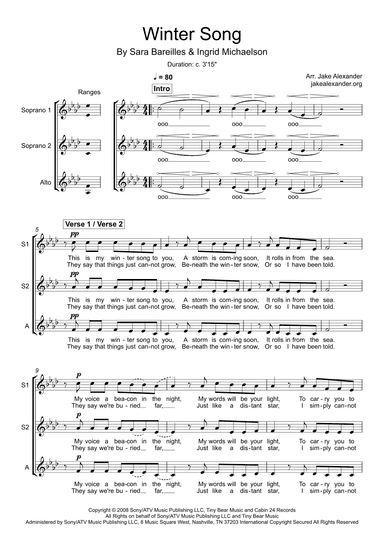 Winter Song (arr. Jake Alexander)