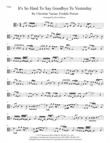 It's So Hard To Say Goodbye To Yesterday (arr. Kevin Busse)