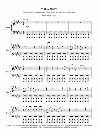 Mony, Mony (arr. G. Tiago)