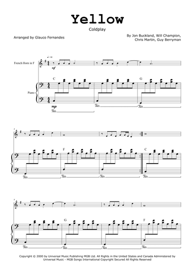 Yellow (arr. Glauco Fernandes)