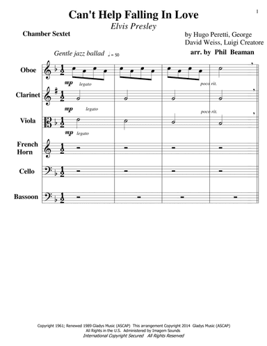 Can't Help Falling In Love (arr. Phil Beaman)