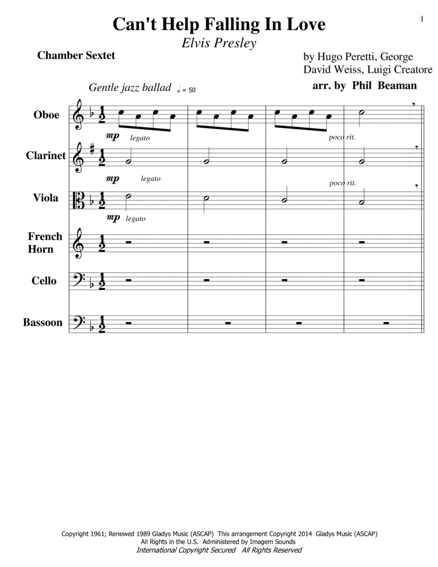 Can't Help Falling In Love (arr. Phil Beaman)