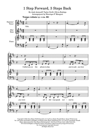1 Step Forward, 3 Steps Back (arr. Henrique F Mangoni)