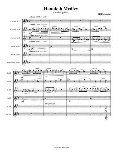 Hanukah Medley for clarinet choir (arr. Bill Malcolm)