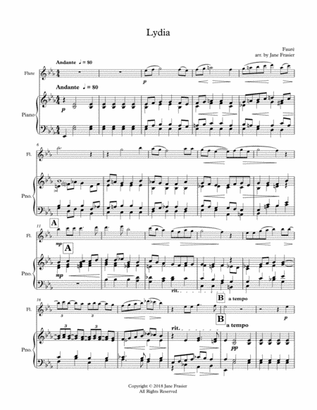Lydia (arr. Jane Frasier)