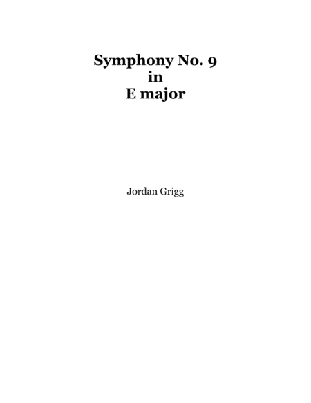 Symphony No.9 in E major