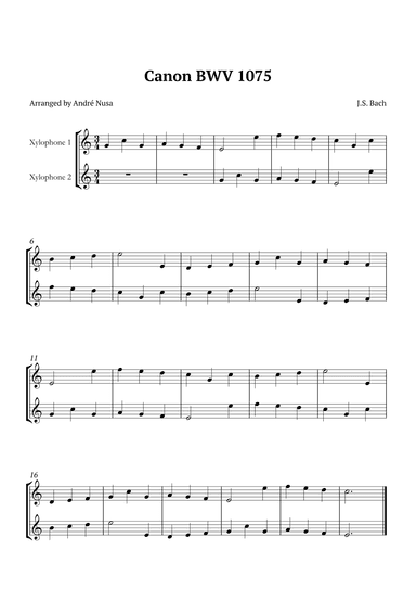 Canon BWV 1075 (arr. a)