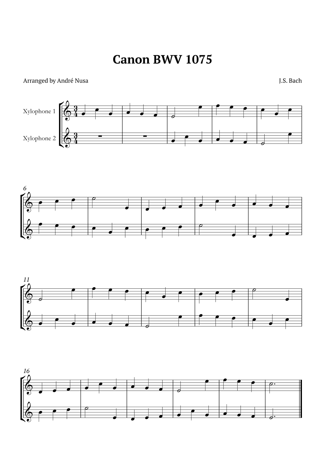 Canon BWV 1075 (arr. a)