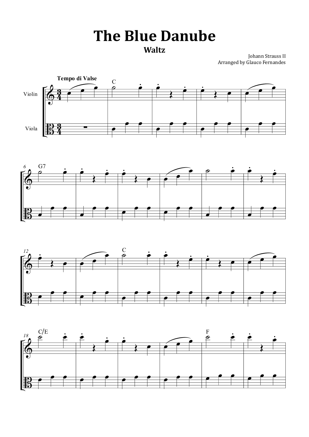 The Blue Danube (arr. Glauco Fernandes)