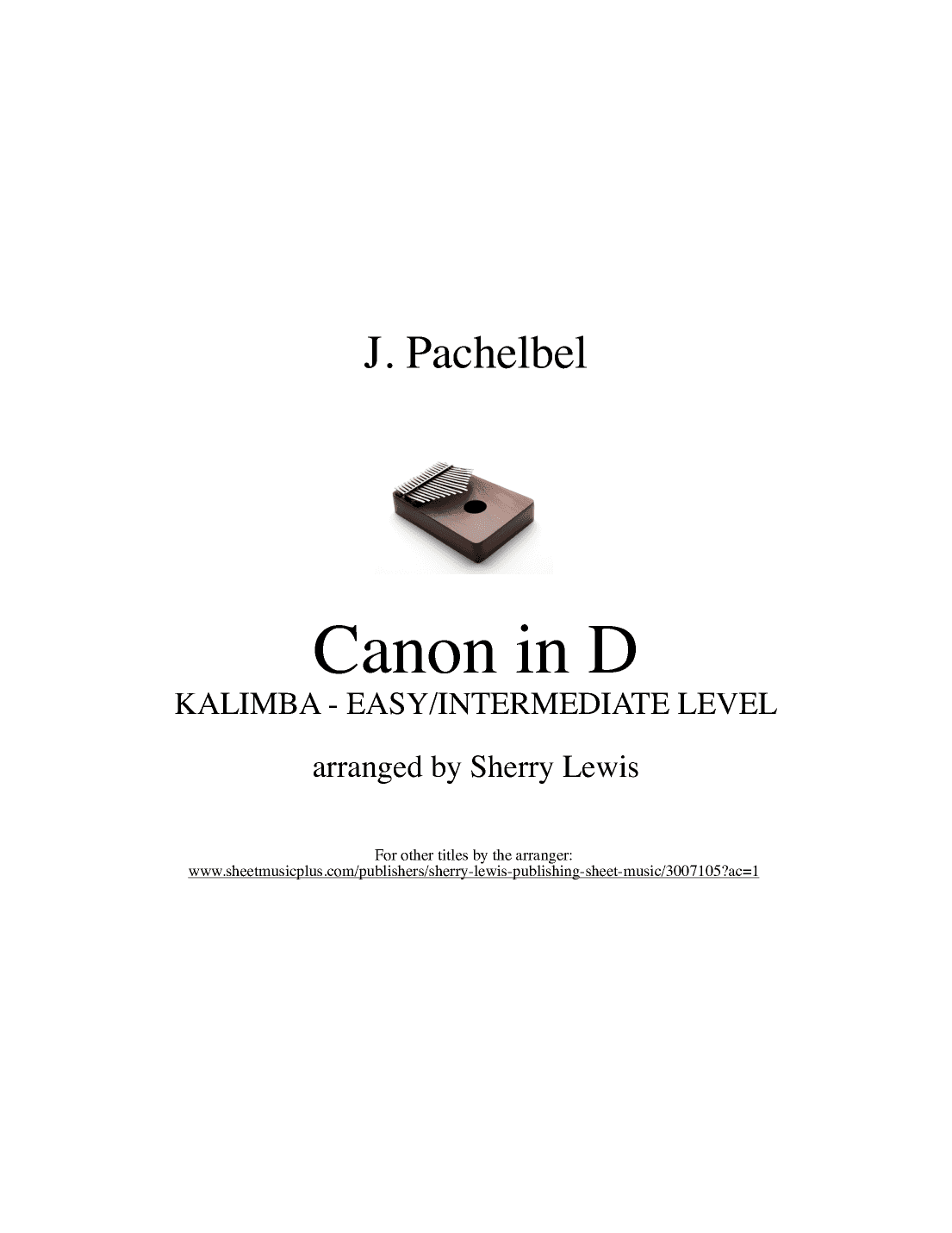 CANON by Pachebel for KALIMBA - THUMB PIANO (arr. Sherry Lewis)