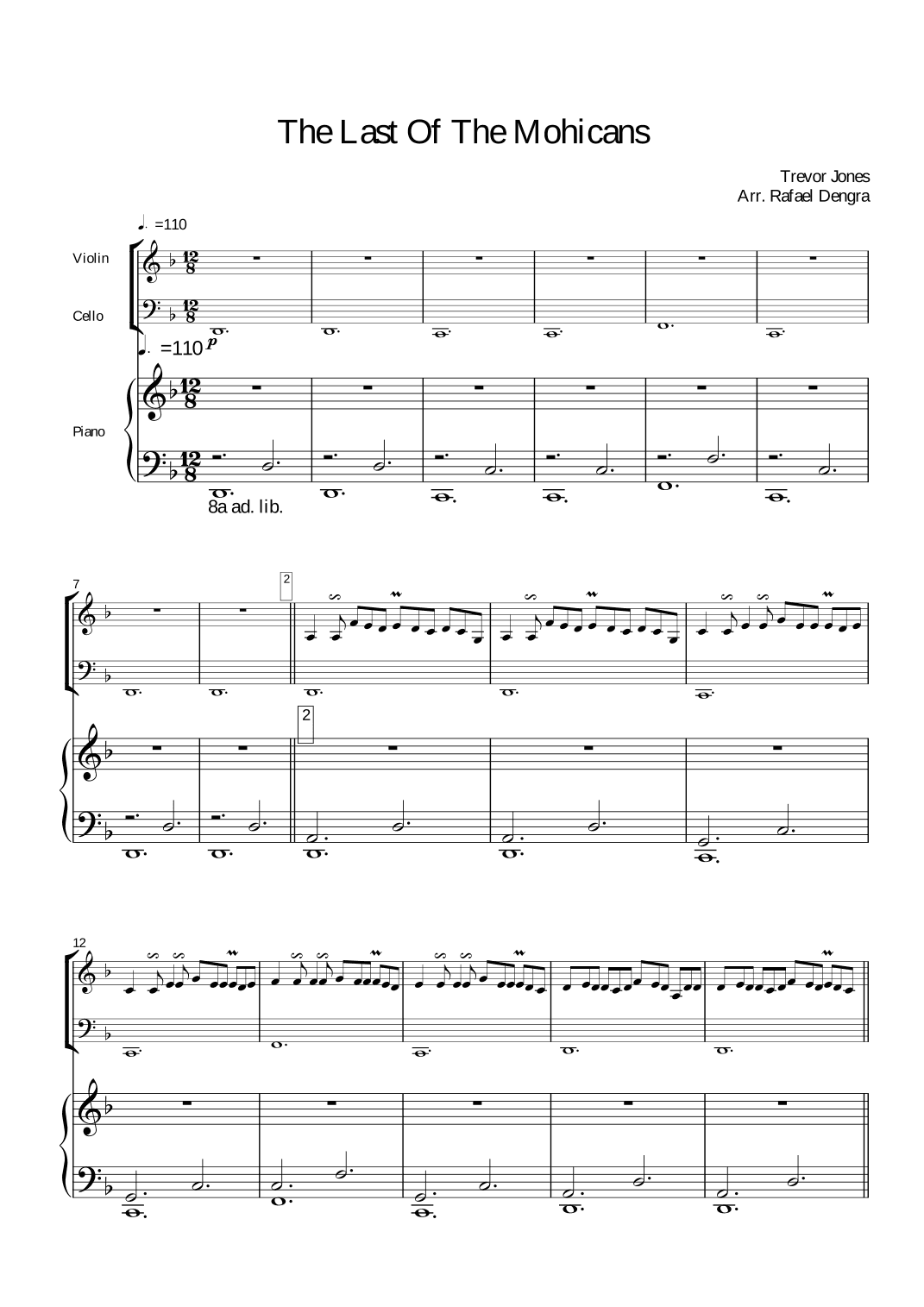 Last Of The Mohicans (main Theme) (arr. Rafael Dengra)