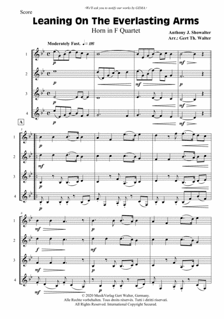 Leaning On The Everlasting Arms (arr. Gert Th. Walter)