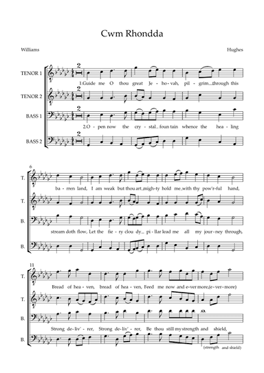 Cwm Rhondda (vocal score only) (arr. Dorothy Connell)