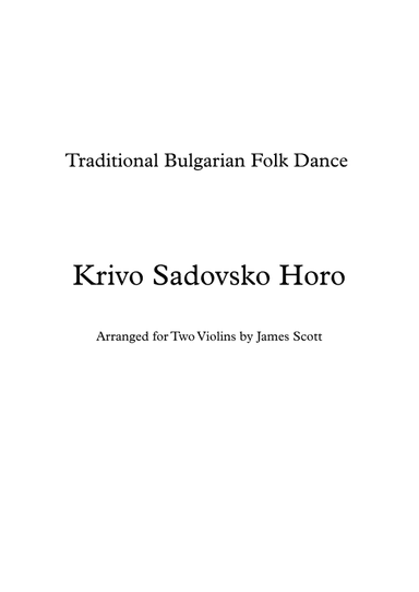 Krivo Sandovsko Horo (arr. James Scott)