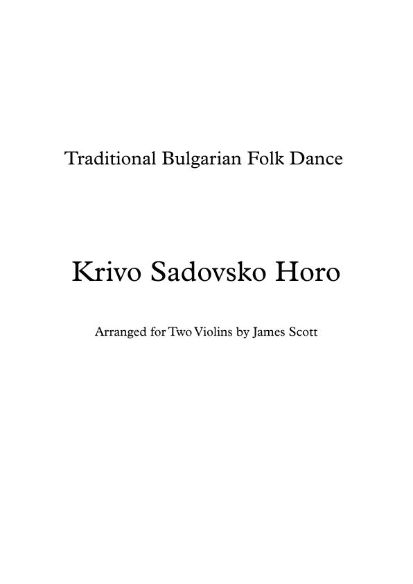 Krivo Sandovsko Horo (arr. James Scott)
