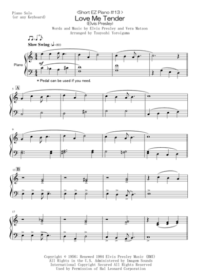 Love Me Tender (arr. Tsuyoshi Yoroiguma)