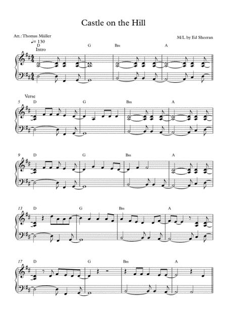 Castle On The Hill (arr. Thomas Müller)