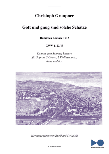 Graupner Christoph Cantata Gott und gnug sind solche Schätze GWV 1123/13 (arr. Dr. Burkhard Switaiski)