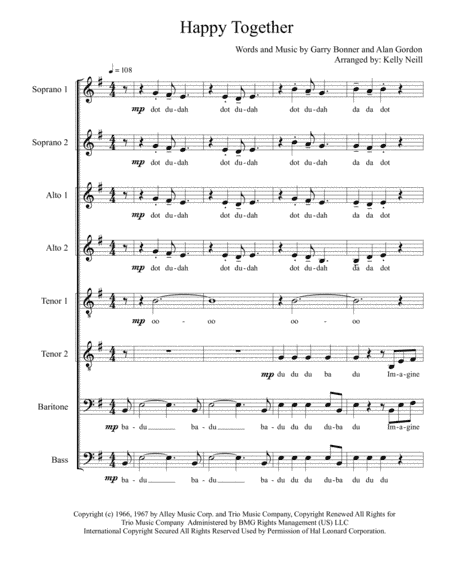 Happy Together (arr. Kelly Neill)