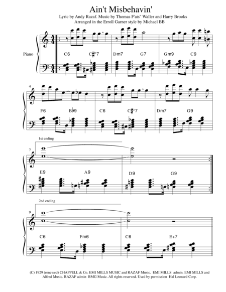Ain't Misbehavin' (arr. Michael Butkus-Bomier)