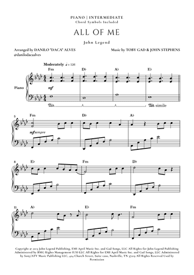 All Of Me (arr. Danilo "Daca" Alves)