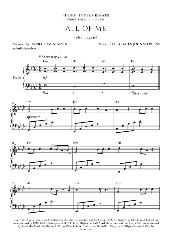 All Of Me (arr. Danilo "Daca" Alves)