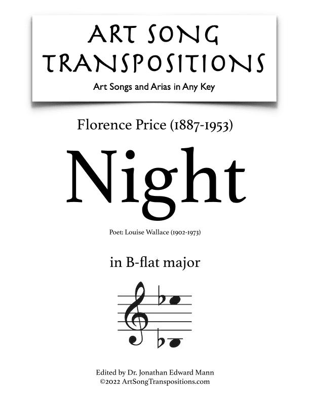 Night (arr. ArtSongTranspositions.com)