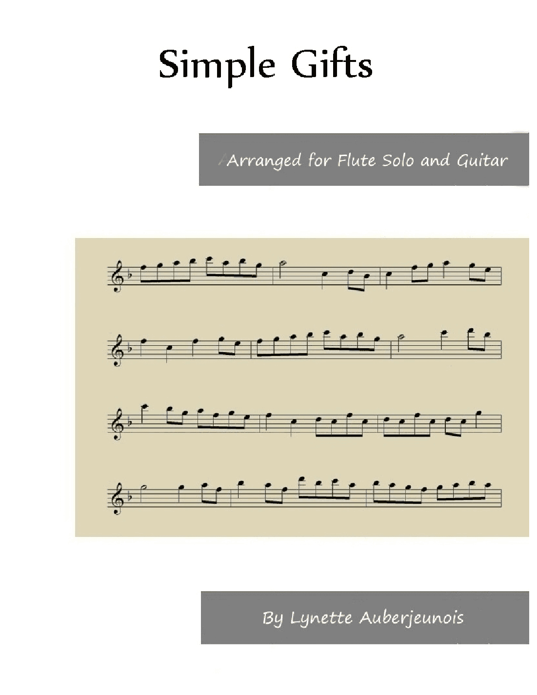 Simple Gifts - Flute Solo with Guitar Chords (arr. Lynette Auberjeunois)