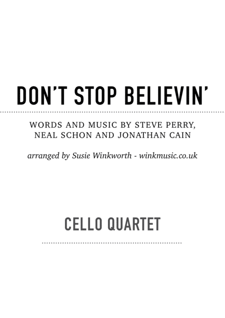 Don't Stop Believin' (arr. Susie Winkworth winkmusic.co.uk)