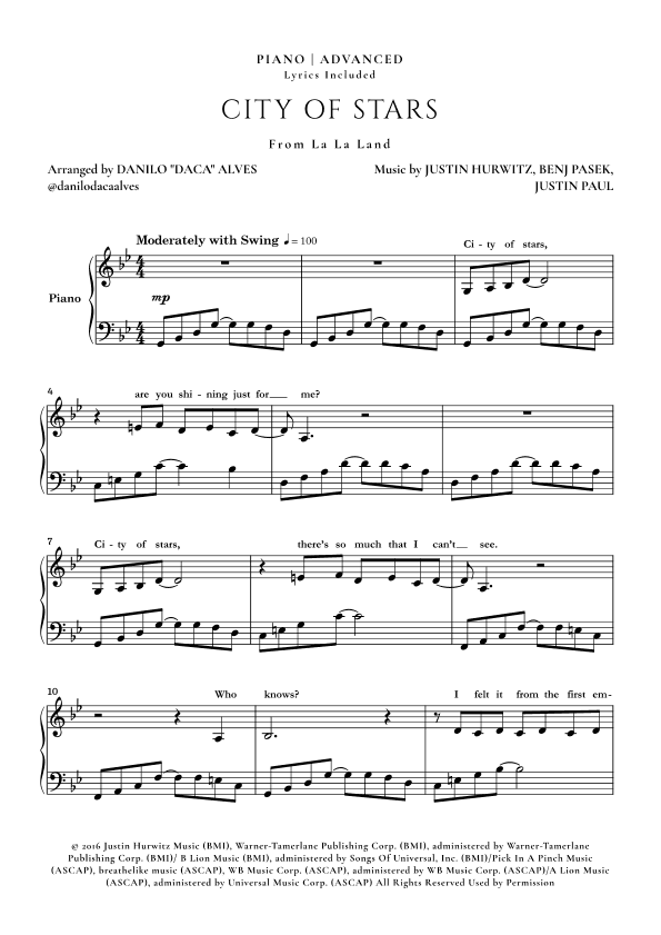 City Of Stars (arr. Danilo "Daca" Alves)