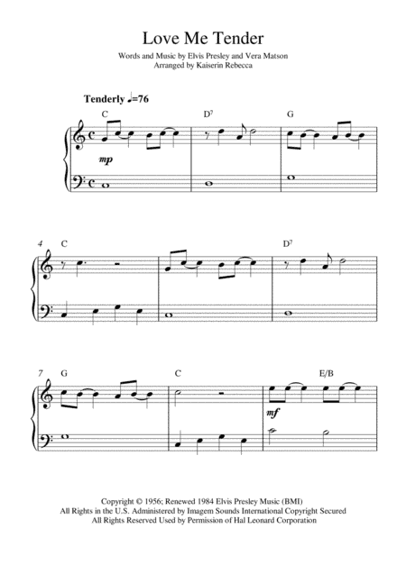 Love Me Tender (arr. Kaiserin Rebecca)